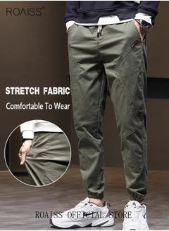 Buy Men's Cargo Pants Casual Pants Made of Pure Cotton with Elastic Drawstring Suitable for Various Body Types Simple and Trendy in Saudi Arabia