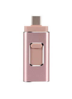 اشتري 256GB USB Flash Drive, Shock Proof 3-in-1 External USB Flash Drive, Safe And Stable USB Memory Stick, Convenient And Fast Metal Body Flash Drive, Rose Gold (Type-C Interface Plus apple Head Plus USB) في السعودية