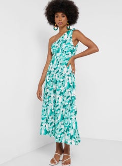 Buy One Shoulder Sleeveless Printed Dress in UAE