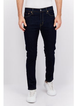 Buy Men Skinny Fit Plain Stretchable Denim Jeans, Dark Blue in Saudi Arabia