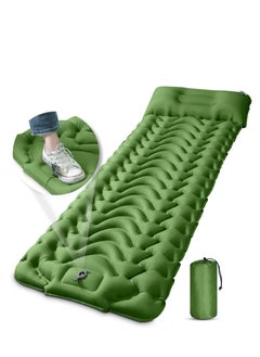 Buy Camping Sleeping Pad, Extra Thickness 3.9 Inch Inflatable Sleeping Mat with Pillow Built-in Pump, Ultralight Waterproof Camping Air Mattress for Backpacking, Tent, Traveling (Olive Green) in Saudi Arabia