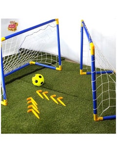 Buy Football Soccer Goal Posts 2X With Nets Pegs Ball And Pump Kids Childrens Junior Fun Small Mini Portable Indoor Outdoor Sport Training Practice Set 150x107x77 cm in Saudi Arabia