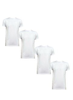 اشتري 4- Pieces Crew Neck Comfortable Undershirt For Mens في الامارات