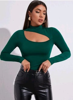 Buy SHEIN Privé Mock-Neck Cut Out Front Top in Egypt