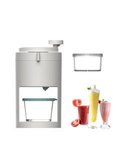 اشتري Portable Manual Ice Crusher Shaver Slush Machine with Thickened Stainless Steel Blades and Ice Cube Tray Mould and Glass Container for Making Drinks Fast Slushy في السعودية