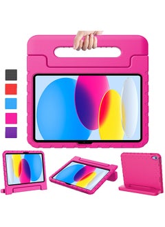 اشتري Kids Case for iPad 10th Generation 10.9 Case 2022 With Pencil Holder Durable Shockproof Lightweight Protective Handle Stand Case - Pink في الامارات