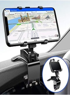 Buy Car Phone Holder, DELFINO Mount Dashboard Phone Car Holder 360 Degree Rotation Cell Phone Holder for Car Clip Mount 3-in-1 Multi-Function Phone Car Mount Suitable for 4-7 Inches Smartphones in Egypt