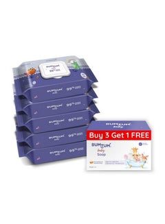 Buy Baby Gentle 99% Pure Water Wet Wipes With Lid360 Pcs.(Pack Of 5) & Baby Soap (4N X 50 Gram) Combo in UAE