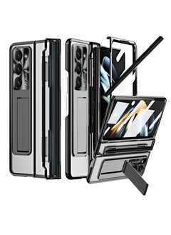 اشتري Protective Case for Samsung Z Fold 5 - Compatible with S Pen & S Pen Holder & Kickstand, Stylish Gold Case with Pen Slot for Galaxy Z Fold 5 and Galaxy Z Fold 5 5G (Black) في الامارات