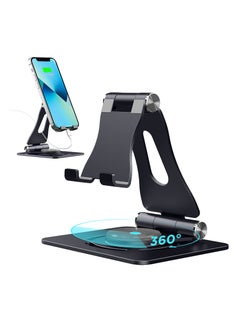 Buy SYOSI Rotatable Cell Phone Stand, Newly 3 in 1 Adjustable Cell Phone Stand, 2023 Aluminum Stable iPhone iPad Stand Dock, Foldable Desktop Phone Holder for iPhone 14 13 12 11 XR, Tablet (7-10.7In) in Saudi Arabia