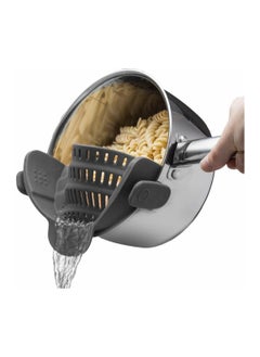 Buy Silicone Clip-On Colander, Heat Resistant Vegetable and Pasta Drainer, Kitchen Gadget for Bowls, Pots and Pans - Essential Home Cooking Tools, Grey in Saudi Arabia