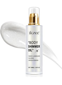 Buy Silver Body Shimmer Oil 100ml Body Shimmer Lotion Glow Oil Body Luminizer Oil Glow Lotion for Brightening Body Long Lasting Shimmering Body Oil for Body & Face No.01 in UAE