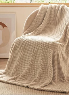 Buy Lavita Embossed Velvet Blanket 200 × 230 - Beige in Saudi Arabia