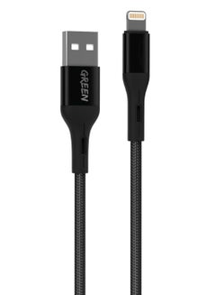 Buy Green Lion Braided Lightning Cable 3m 2A - Black in UAE