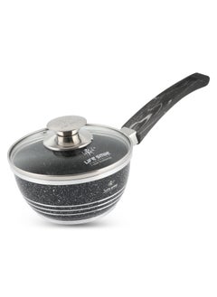 Buy 16CM Non-Stick Aluminium Saucepan with Glass Lid | The Healthy Way to Cook in UAE