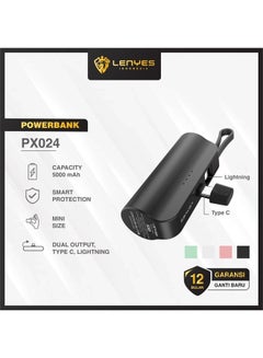 Buy LENYES PX024 5000mAh Mini Powerbank 2 Conector Options With Stand Of Power Bank in Saudi Arabia