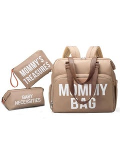 Buy Diaper Bag Tote, Multifunctional Mommy Bag, Large Capacity Maternity Bag with 2 Organizer Pouches, Khaki in Saudi Arabia