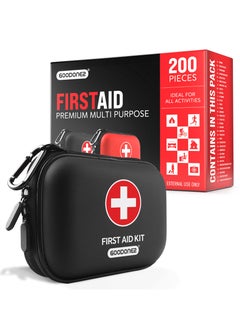 Buy 200 Pcs First Aid Kit Clean Treat Protect Minor Cuts Scrapes Home Office Black in UAE