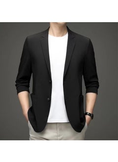 اشتري Summer Mens Casual Suit Slim Ice Silk Anti-UV BlazerBlack Black في الامارات