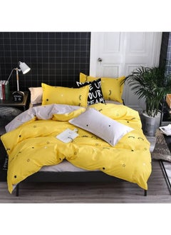 Buy 4-Piece Gorgeous Design Duvet Cover Set  1 Quilt Cover +1 Fitted Sheet +2 Pillowcase Home Bedroom Hotel in Saudi Arabia