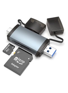 Buy SD Card Reader, USB C USB 3.0 to Memory Card Reader Adapter, Dual Slot for External Camera Photo SD SDHC SDXC MicroSD UHS-I Compatible with Computer PC MacBook Air Pro Samsung Galaxy S22 iPad Pro in UAE