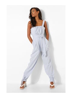 Buy Tie Waist Cuffed Leg Jumpsuit in UAE