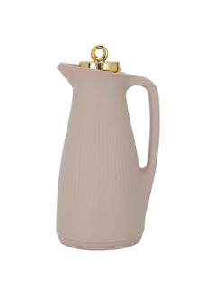 Buy Timeless Manal Thermos Light Brown With Golden Lid in Saudi Arabia