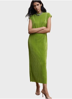 Buy Pleated Slit Detail Dress in Saudi Arabia