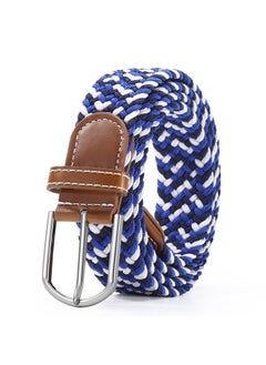 اشتري Unisex Elastic Woven Canvas Belt with Pin BuckleDark blue + light blue + White Dark blue + light blue + White في الامارات