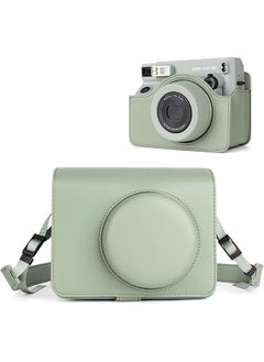 اشتري Camera Case for Instax Wide 400 Camera, PU Leather Protective Carrying Camera Bag with Adjustable Shoulder Strap- Fresh Green في الامارات