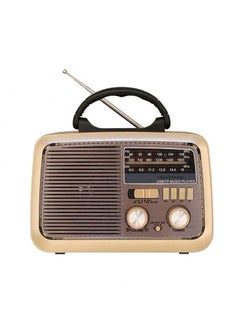 Buy Bluetooth Portable Radio 32216B Brown/Gold in Saudi Arabia