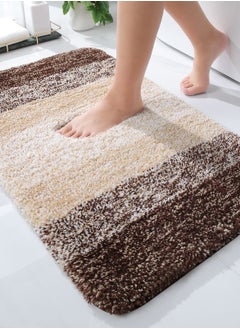 Buy Luxury Bathroom Rug Mat, 50x80cm,Extra Soft and Absorbent Microfiber Bath Rugs, Non-Slip Plush  Bath Carpet, Machine Wash Dry(Brown) in Saudi Arabia