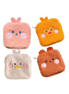 Buy Sanitary Napkin Storage Bag, 4PCS Zipper Menstrual Pad Bag Portable Tampons Pouch, Cute Cartoon Period for Teen Girls Store Pads Women in UAE