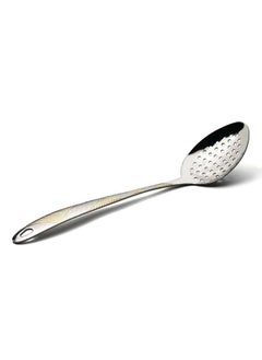 Buy Stainless Steel Serving Spoon With Hole 28 cm-Gold,Silver in UAE