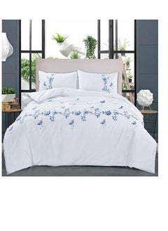 Buy 18 Pieces set King Size Embroidery Warm 
Cotton Comforter Set with Thickened Fiber Filling, Duvet(220*240 cm) fitted bedsheet(200x200*30cm) in UAE