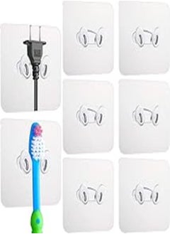 Buy 15 Pieces Adhesive Toothbrush Holder Wall-Mounted Wall Hooks Storage Hook Transparent Reusable Seamless Hooks Razor Holder Power Plug Socket Holder for Office Bathroom Home in Egypt