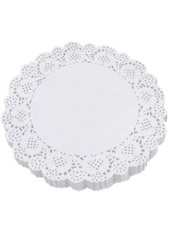 Buy 8.5-in Lace Paper Doilies Disposable Decorative Round Paper Tableware Decoration 100 Piece White in UAE