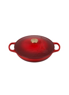 Buy Le Creuset Eiffel Tower Cerise Cast Iron 30cm Shallow Casserole Limited Edition in Saudi Arabia