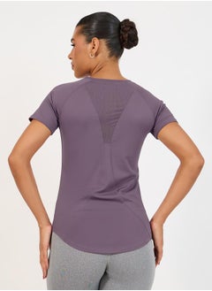 Buy Back V Shaped Mesh Contour Stitch Detail Top in Saudi Arabia