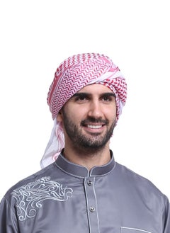 اشتري Men's Arab Headscarf Muslim Headwear Red/White في السعودية