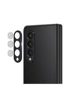 Buy Camera Lens Protector for Samsung Galaxy Z Fold 3 Aluminum Frame Tough Camera Protection Anti-Scratch Ultra-Thin - Black in UAE