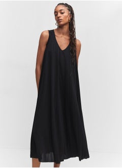 Buy Mesh Detail Pleated Dress in UAE