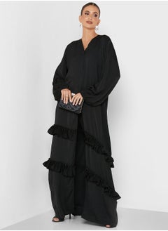 Buy Ruffle Detail Abaya in Saudi Arabia