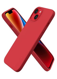 اشتري Compatible with iPhone 14 (6.1 Inch) Case, Liquid Silicone Case, Full Body Protective Cover, Shockproof, Slim Phone Case, Anti-Scratch Soft Microfiber Lining - Red في مصر