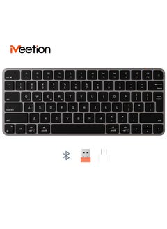 Buy Meetion Quite Slim Four Modes Wireless Ultra-thin Apple Keyboard ikey K210 Ingenious Spatial Economy Aesthetic Sobriety Redefined Universal Synchronization Protocol (Black) in UAE