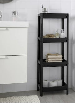 Buy 4 Layer Vesken Shelving Unit Shelf Black 36x23x100 cm in UAE