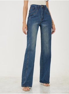 اشتري High Rise Panelled Straight Leg Jeans في السعودية