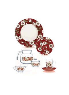 اشتري Luminarc Amarati Red Marjolina Tea Set 24 Pieces P5136 في مصر