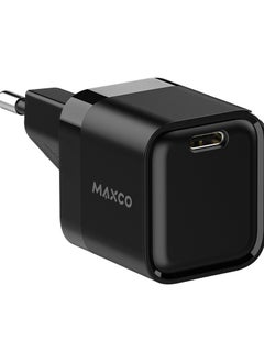 اشتري Maxco MC11E GaN Fast Charger PD 20W EU Plug Design Standard - أسود في مصر