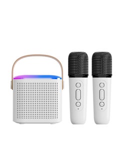 Buy Portable Bluetooth Speaker with 2 Wireless Microphone with Led Lights Mini Karaoke Machine Wireless Bluetooth Karaoke Microphone for Kids Adults in Saudi Arabia